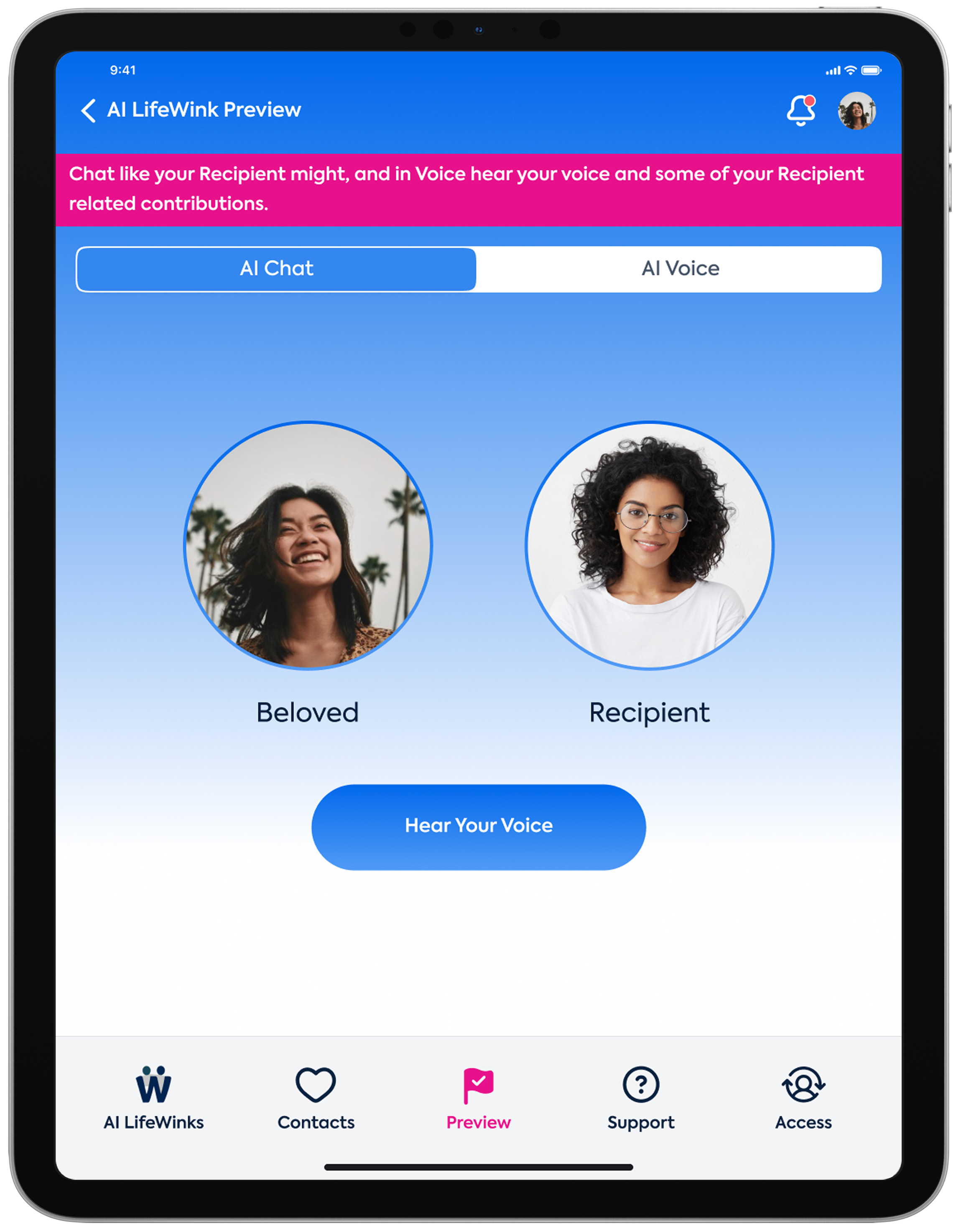 LifeWink Tablet - AI Chat