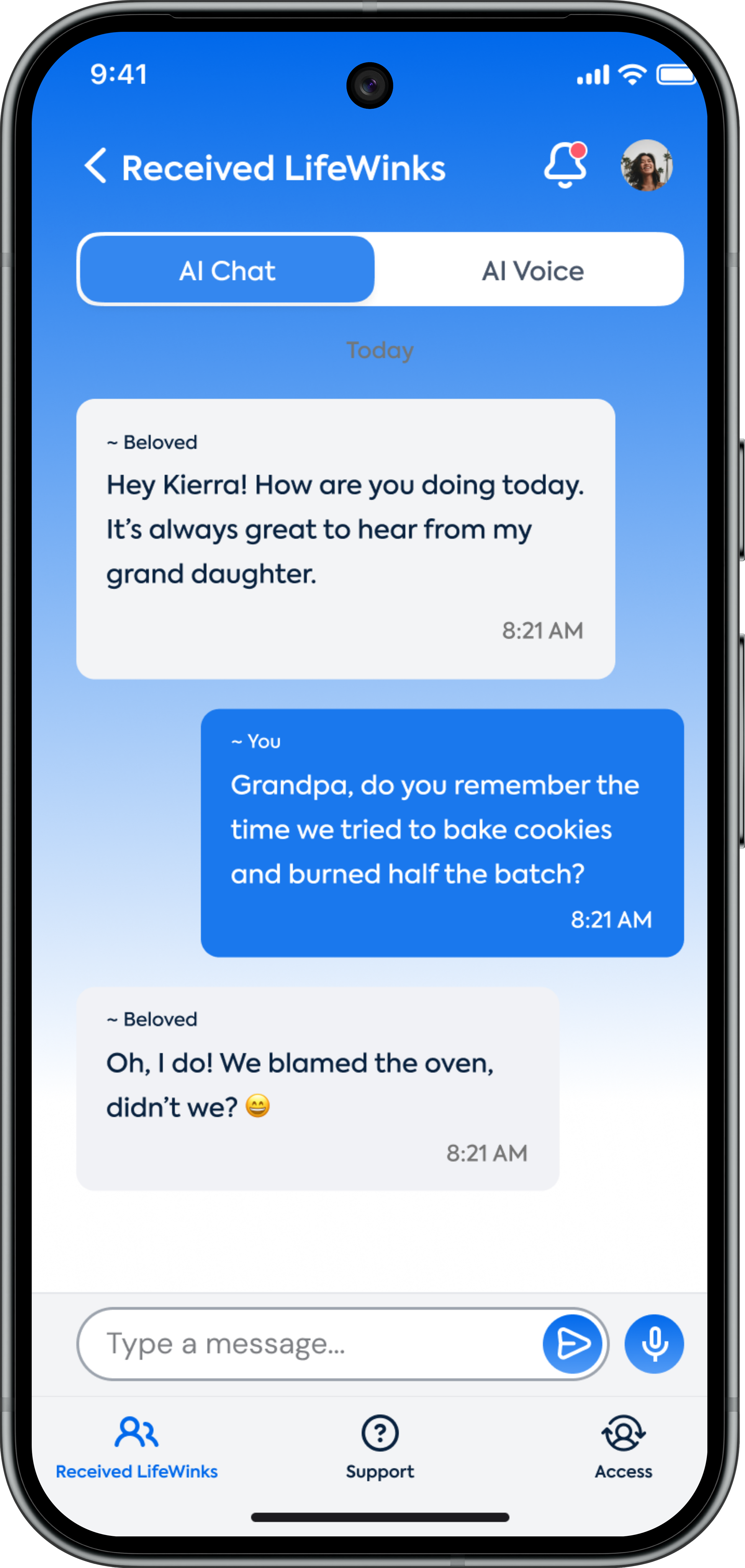 Safe, Secure and Private - Received LifeWinks Chat